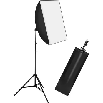 Studiové světlo TecTake GmbH 400752 studiové světlo se softboxem, stativem - černá