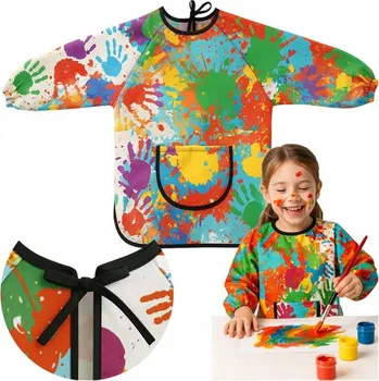 Kuchyňská zástěra ZÁSTĚRKA NA MALOVÁNÍ PRO DĚTI OCHRANNÁ NEPROMOKAVÁ ZÁSTĚRA 4-6 LET