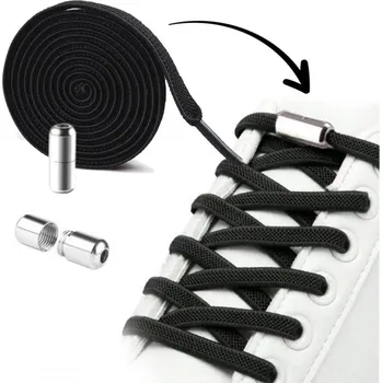 Tkaničky do bot Flamenco Mystique Elastické tkaničky do bot bez zavazování - černé 2 ks SDB01CZ