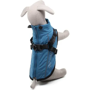 Obleček pro psa Vsepropejska Aero zimní bunda pro psa s postrojem Barva: Modrá, Délka zad (cm): 27, Obvod hrudníku: 40 - 44 cm