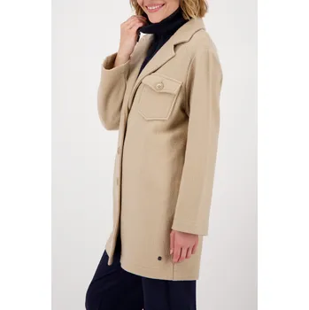 Dámský kabát Monari Kabát Monari 9112 béžový krátký na knoflíky Velikost: 34
