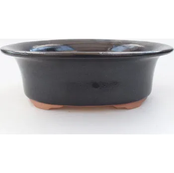 Květináč Keramická bonsai miska 19,5 x 15,5 x 6,5 cm černá
