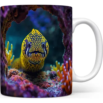 Hrnek s motivem z vodního světa – Barevná říše murén