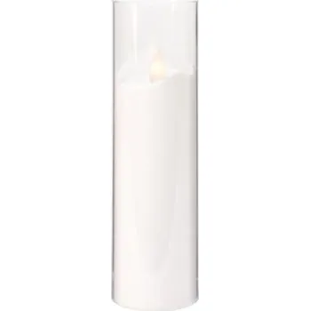 Svíčka LED VLOŽKA DO HŘBITOVNÍCH SVÍČEK CELOROČNÍ SVÍČKA BÍLÁ TUBA BATERIE DÁREK 17,5 CM