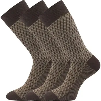 Pánské ponožky Ponožky pánské společenské Lonka ŽERYK hnědé (3 páry) Velikost: 43-46 (29-31)