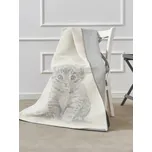 Unia - Cotton Cloud Přehoz na postel 165x200 2151-1P Kitten šedá deka zdobená háčkováním RAW 221017518