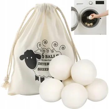 Vlněné koule do sušičky prádla, změkčující míčky - 6 Ks