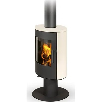 Krbová kamna ROMOTOP EVORA T akumulační krbová kamna 2,5-6,6 kW, silver