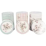 3ks plechová dóza s víkem a květy Tea Sugar Coffee - Ø 8*12 cm 229664816
