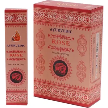 Vonná tyčinka Ayurvedic Rose indické vonné tyčinky 12 krabiček. Množstevní sleva.