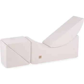 Křeslo PLUSH NEST Dětská polohovatelná lenoška Krémový beránek 145 × 35 × 45 cm