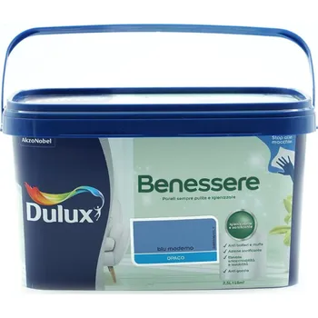 barva na zeď Barva na vodní bázi pro interiéry Dulux Benessere Blu Moderno Opaco, 2,5 L