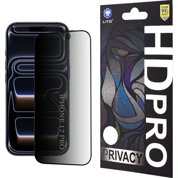 Ochranné sklo Lito HD Pro Privacy pro iPhone 17 Pro černé