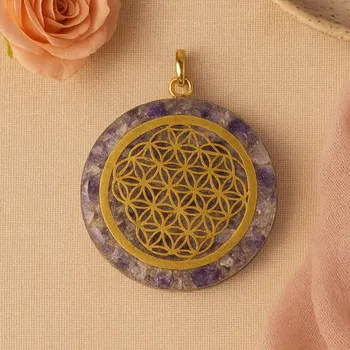 Přívěsek orgonitový Květ života – energie a harmonie