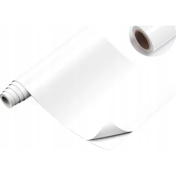 Tapeta NÁBYTKOVÁ FÓLIE SAMOLEPICÍ FÓLIE LESKLÁ BÍLÁ NA NÁBYTEK DESKU STŮL 5M X 60CM