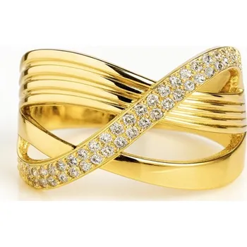 Prsten Flamenco Mystique Pozlacený prsten z chirurgické oceli, pozlacený PST959, velikost prstenu: US7 EU14 Velikost prstenu: US7 EU14