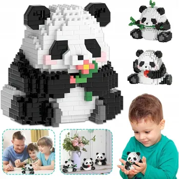 ostatní stavebnice 3 v 1 PANDA HRAČKA KE STAVĚNÍ, 720 STAVEBNICE, MINI ZVÍŘÁTKO STAVEBNICE