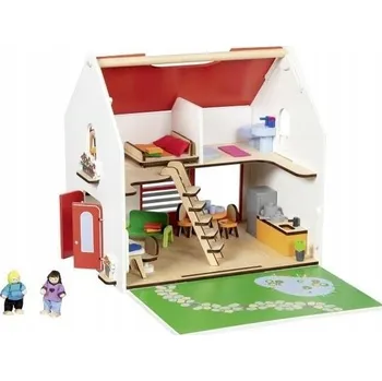 Domeček pro panenku Dřevěný přenosný domeček pro panenky Eco House Goki