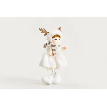 Vánoční dekorace Závěsná dekorace | PLYS | bílá panenka s rohy | 19 cm | 753831