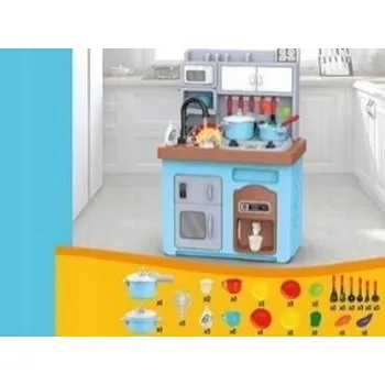 Dětská kuchyňka Velká Kuchyňka Sporák na Vaření s Příslušenstvím Kohoutek s Vodou