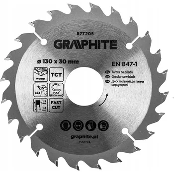 Pilový kotouč Kotoučová pila s vidiovými zuby 130 x 30 mm, 24 zubů, na dřevo a MDF GRAPHITE