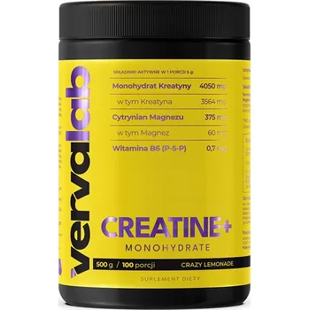 Kreatin VERVALAB CREATINE+ MONOHYDRÁT CRAZY LEMONADE 500g
