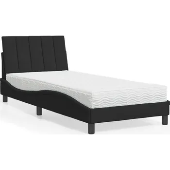 Postel Postel s matrací Hanko černá 80 x 200 cm samet