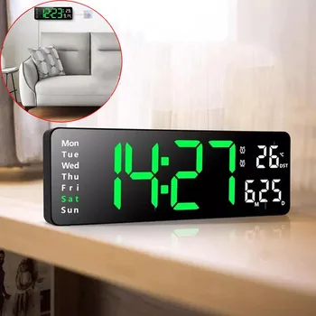Hodiny PROFESJONALNY ZEGAR CYFROWY LED ELEKTRONICKÉ NÁSTĚNNÉ HODINY S BUDÍKEM, STOLNÍ
