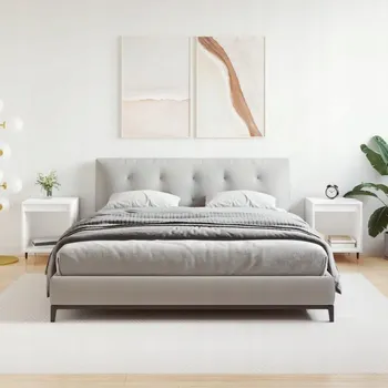 Noční stolek Noční stolky, 2 ks, bílé, 40x35x50 cm