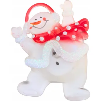 Vánoční dekorace VÁNOČNÍ LED DEKORACE SNĚHULÁK 10 cm PŘÍSAVKA SNĚHULÁK SVÍTÍCÍ NA OKNO