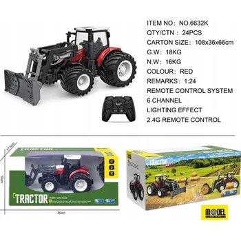 RC model auta Traktor + Buldozer R/C 1:24 Červený