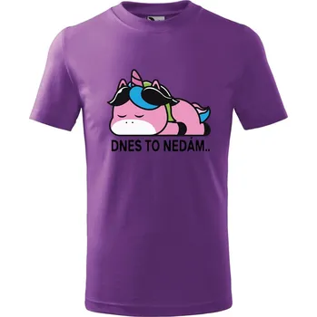 Chlapecké oblečení Dětské tričko Dnes to nedám, jednorožec Velikost: 134/8 let, Barva trička: Fialová