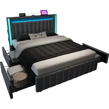 Postel Jednolůžková dřevěná postel Arhatreya 140x200 cm šedá