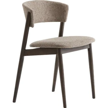 Jídelní židle Unique Furniture Tmavá dubová jídelní židle Revere s béžovým sedákem