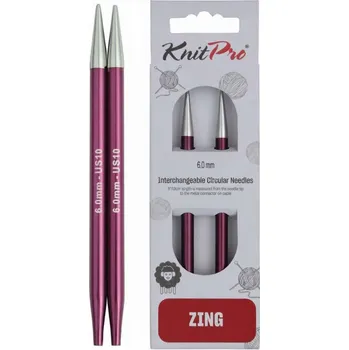 Jehlice KnitPro ZING výměnné jehlice 6 mm