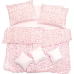SCANquilt povlečení KLASIK kvítky bílorůžová 140 x 200/70 x 90 cm 183863221