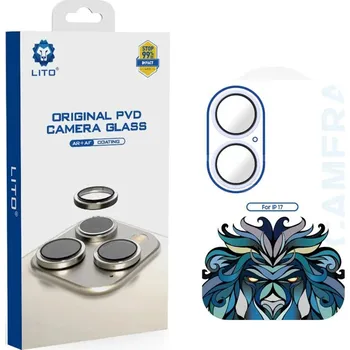 Lito Titanium AR sklo na fotoaparát iPhone 17 světle modré