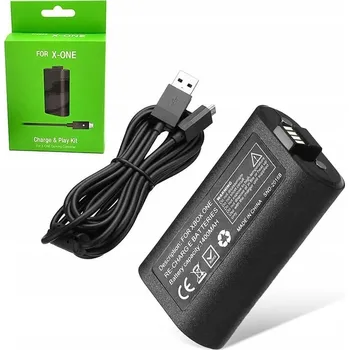 Herní konzole SADA AKUMULÁTOR BATERIE PRO PAD XBOX ONE SERIES S / X + DLOUHÝ KABEL 2,8 M