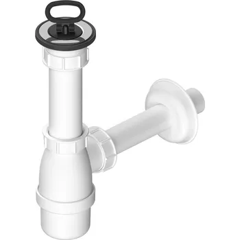 Sifon Umyvadlový sifon, nerez výpust, zátka s uchem, DN40, bílá