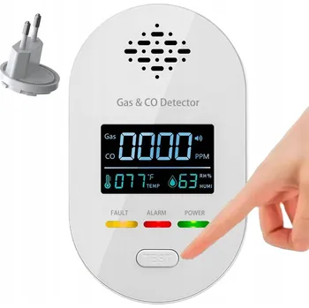 Detektor CO 4v1 Detektor Oxidu Uhelnatého Čadě, Zemního Plynu a Oxidu Uhelnatého s LCD Displejem a Hlasitým Alarmem 85dB - CERTIFIKOVANÝ