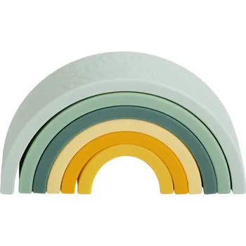 Hračka pro nejmenší A Little Lovely Company Montessori stohovací duha, zelená a žlutá