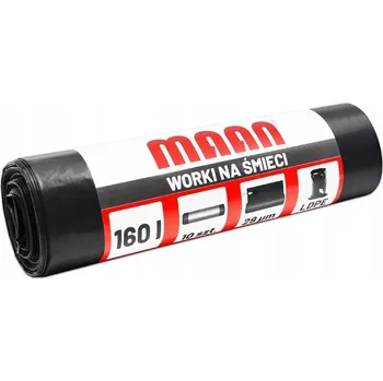 Pytle na odpadky Sáčky na odpadky 160 l, 10 ks, ČERNÉ MAAN