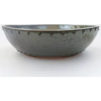 Květináč Keramická bonsai miska 18 x 18 x 5 cm zelená