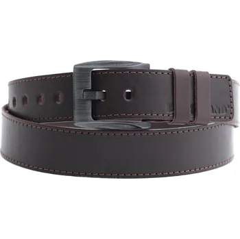 Opasek Pánský kožený opasek Black Hand 091-78 hnědý + hnědé štepování Velikost = obvod pasu (cm): 80 cm