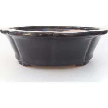 Květináč Keramická bonsai miska 26 x 26 x 8 cm černá