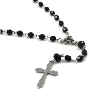 Náhrdelník Lenka Barčiová Pánský růženec na krk Černý
