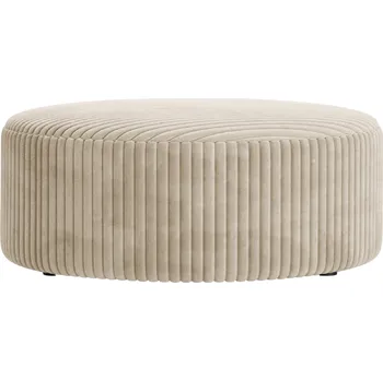 Taburet Micadoni Světle béžový manšestrový taburet Dia 90 cm