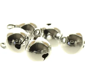 Vánoční dekorace Rolnička kovová stříbrná 12mm