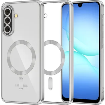Pouzdro na mobilní telefon Techsuit Luxury Crystal MagSafe pro Samsung Galaxy A17 5G / A17 4G stříbrný