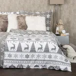 4Home Vánoční flanelové povlečení Christmas Time šedá, 160 x 200 cm, 70 x 80 cm 80460257